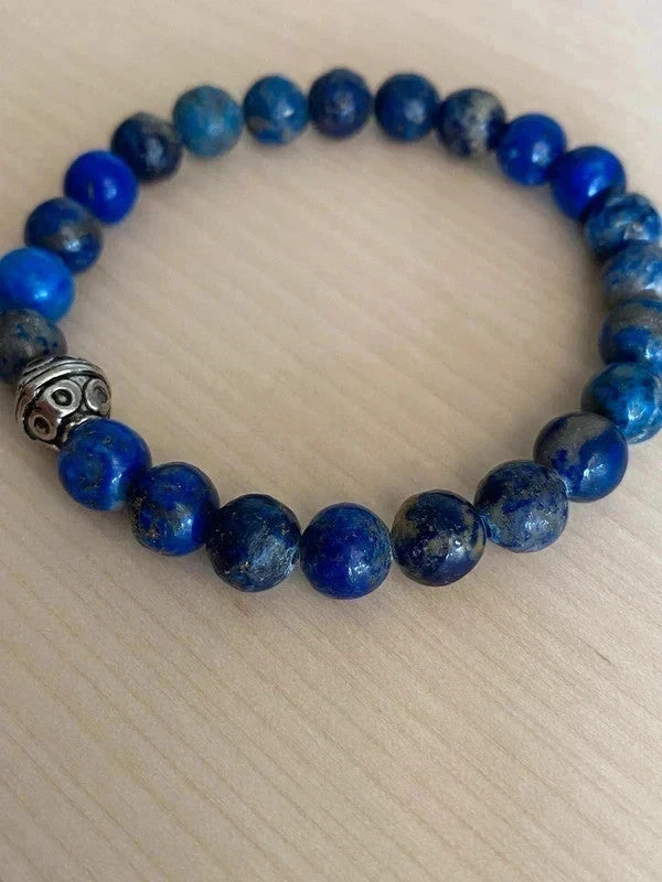 Bracelet pierre naturelle, bracelet lapis-lazuli, bracelet semi-précieux, cadeau unisexe