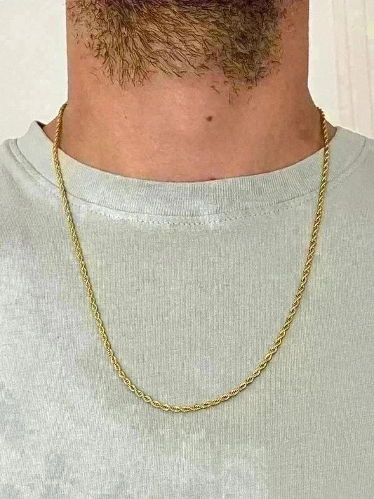 Collier homme en acier inoxydable, collier chaîne torsadée, bijou homme, cadeau pour lui