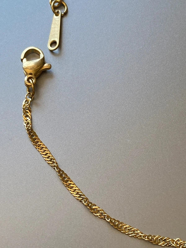 Bracelet de cheville en acier inoxydable, bracelet double chaîne doré, style Singapore, bijou d'été