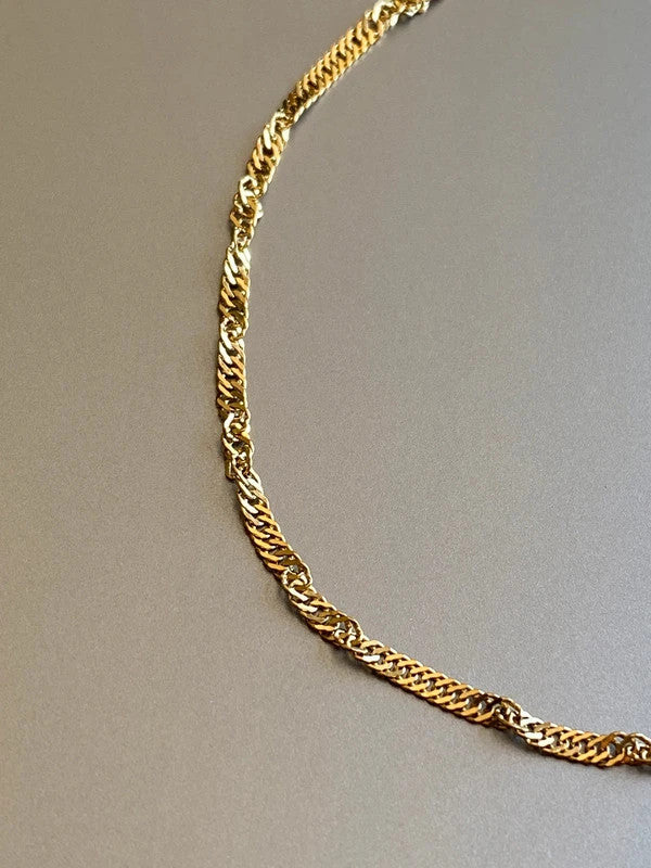 Bracelet de cheville en acier inoxydable, bracelet double chaîne doré, style Singapore, bijou d'été