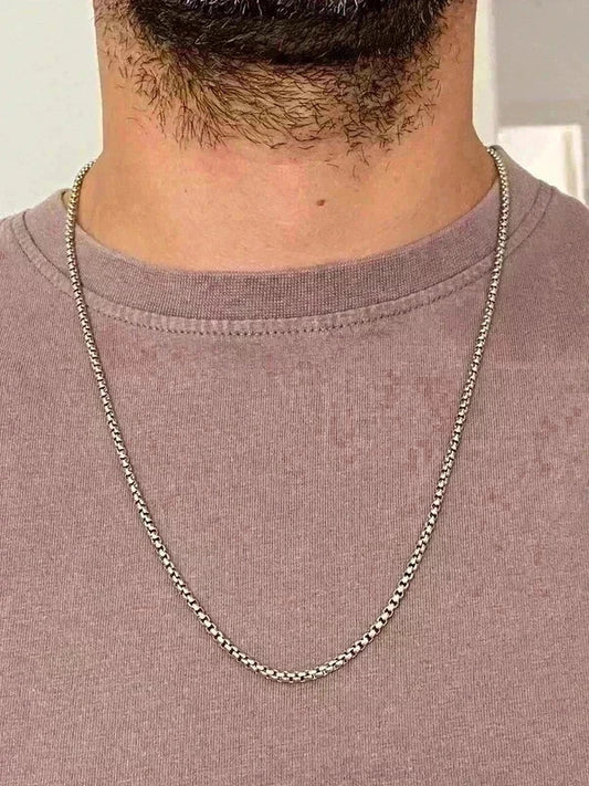 Collier homme en acier inoxydable, collier chaîne sétaire, bijou homme, cadeau pour lui