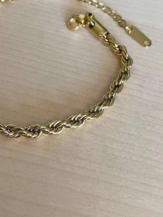 Bracelet femme torsadé, bracelet acier inoxydable doré, style élégant, cadeau femme