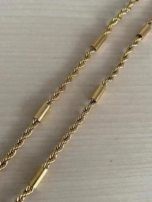 Collier homme en acier inoxydable, collier chaîne torsadée avec maillons, cadeau bijou homme