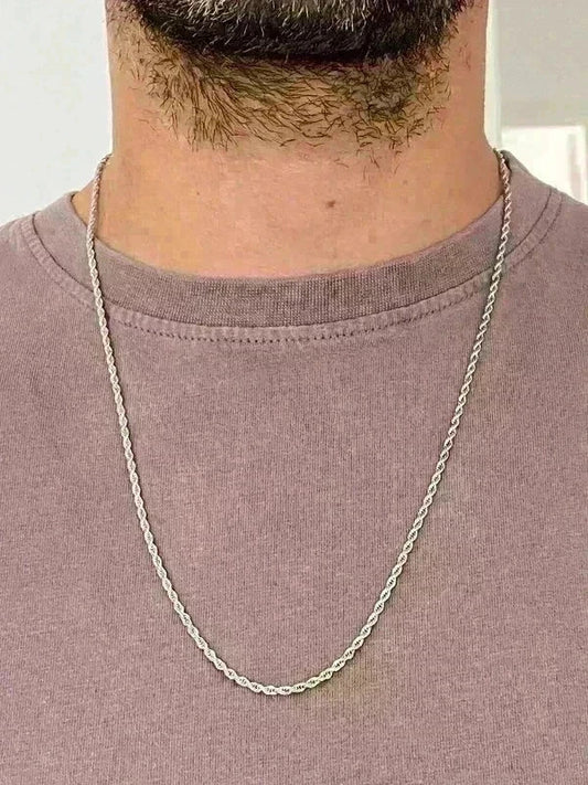 Collier homme en acier inoxydable, collier chaîne torsadée, bijou homme, cadeau pour lui