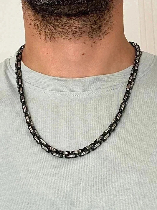 Collier en acier inoxydable, collier chaîne viking, bijou homme, cadeau pour lui