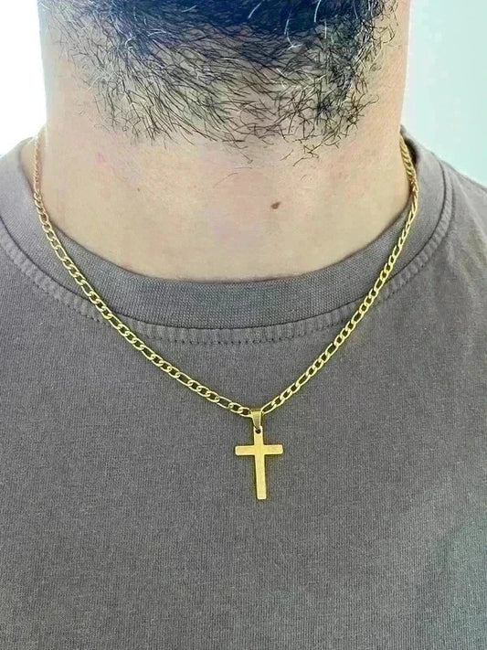 Collier pendante croix acier inoxydable, collier chaîne chrétienne, collier homme, cadeau religieux