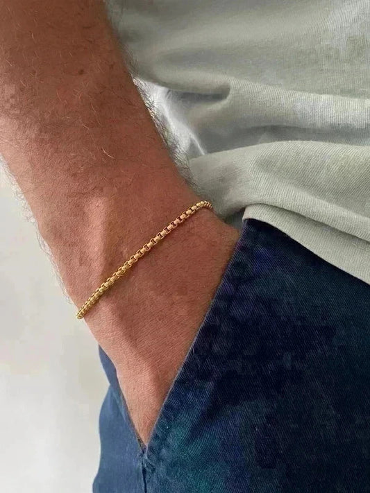 Bracelet homme en acier inoxydable, bracelet chaîne sétaire, bijou homme, cadeau pour lui