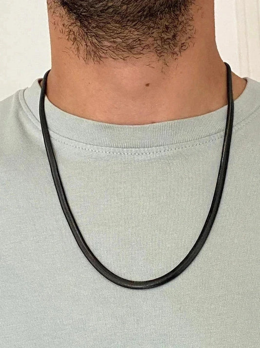 Collier en acier inoxydable, collier chaîne italienne, bijou homme, cadeau pour lui