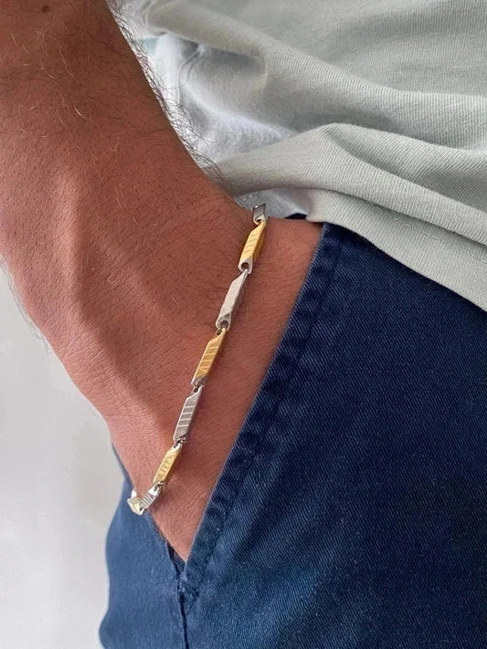 Bracelet homme en acier inoxydable, bracelet gourmette unisexe, accessoire homme