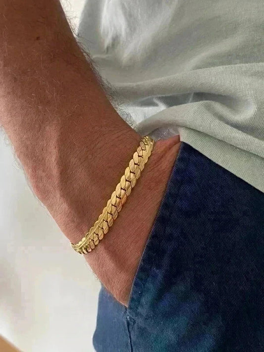 Bracelet en acier inoxydable, bracelet chaîne serpent, bijou homme, cadeau unisexe