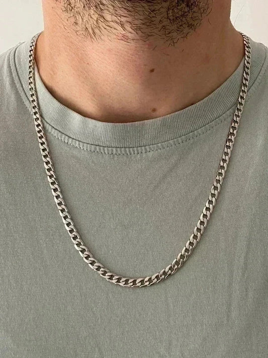 Collier homme en acier inoxydable, collier chaîne cubaine, bijou homme, cadeau pour lui