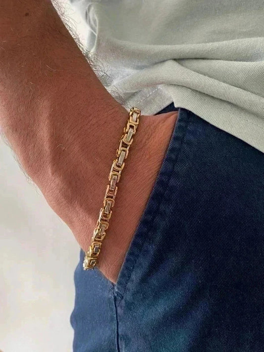 Bracelet en acier inoxydable, bracelet chaîne viking, bijou homme, cadeau pour lui