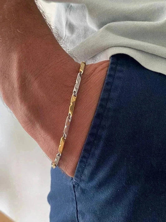Bracelet homme en acier inoxydable, bracelet gourmette unisexe, accessoire homme