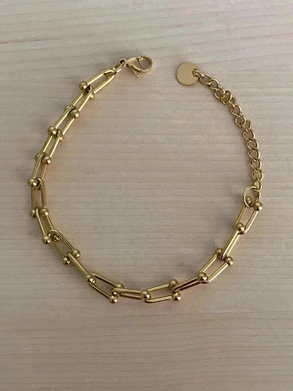 Bracelet chaîne à maillons, bracelet style fer à cheval, cadeau unisexe