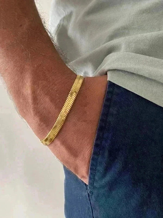 Bracelet en acier inoxydable, bracelet chaîne italienne, bijou homme, cadeau unisexe
