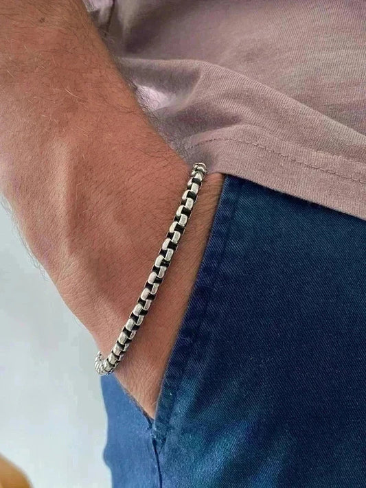 Bracelet homme en acier inoxydable, bracelet chaîne sétaire, bijou homme, cadeau pour lui