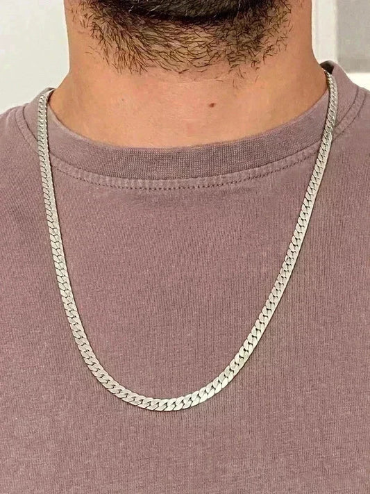 Collier homme en acier inoxydable, collier chaîne rivière, bijou homme, cadeau pour lui