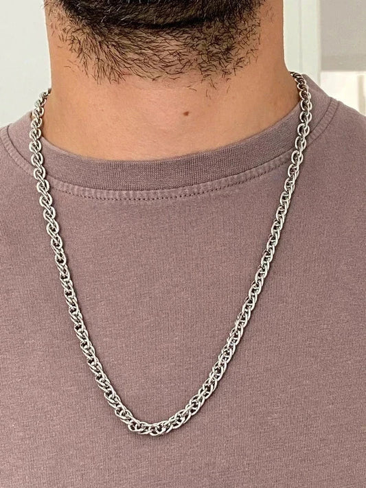 Collier homme en acier inoxydable, collier chaîne japonaise, cadeau bijou unisexe