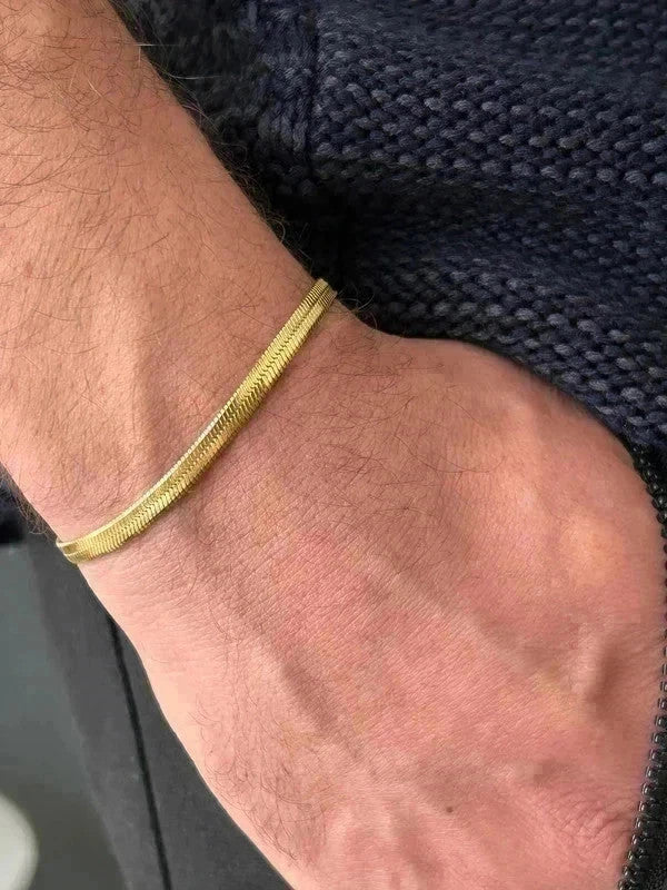 Bracelet en acier inoxydable, bracelet chaîne italienne, cadeau pour lui