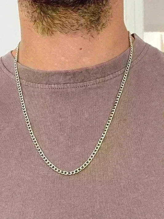 Collier homme en acier inoxydable, collier chaîne vigne, bijou homme, cadeau pour lui