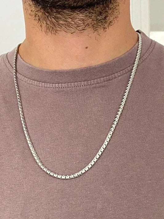 Collier homme en acier inoxydable, collier chaîne escalier, bijou homme, cadeau pour lui