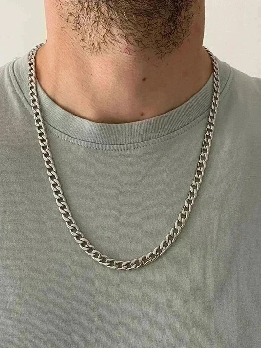 Collier homme en acier inoxydable, collier chaîne cubaine, bijou homme, cadeau pour lui