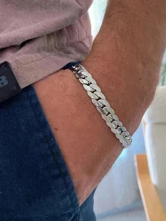 Bracelet homme en acier inoxydable, bracelet chaîne serpent, cadeau pour lui