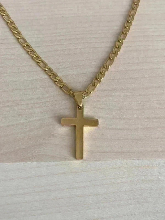 Collier pendante croix acier inoxydable, collier chaîne chrétienne, collier homme, cadeau religieux