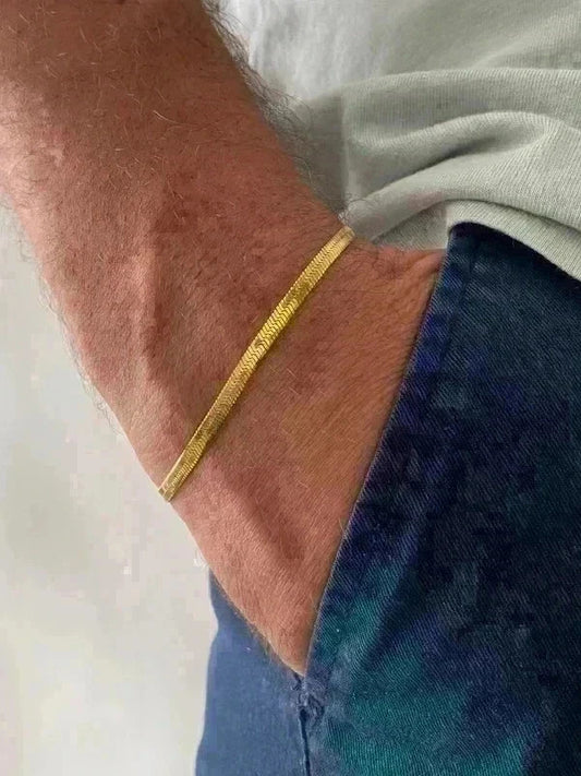 Bracelet en acier inoxydable, bracelet chaîne italienne, bijou homme, cadeau unisex