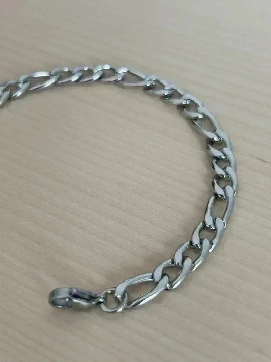 Bracelet en acier inoxydable, bracelet chaîne figaro, bijou homme, cadeau pour lui