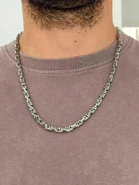 Collier en acier inoxydable, collier chaîne viking, bijou homme, cadeau pour lui