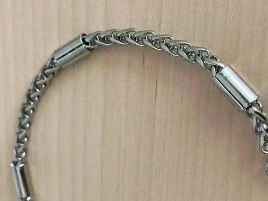 Bracelet en acier inoxydable, bracelet chaîne byzantine avec maillons, bijou homme, cadeau pour lui