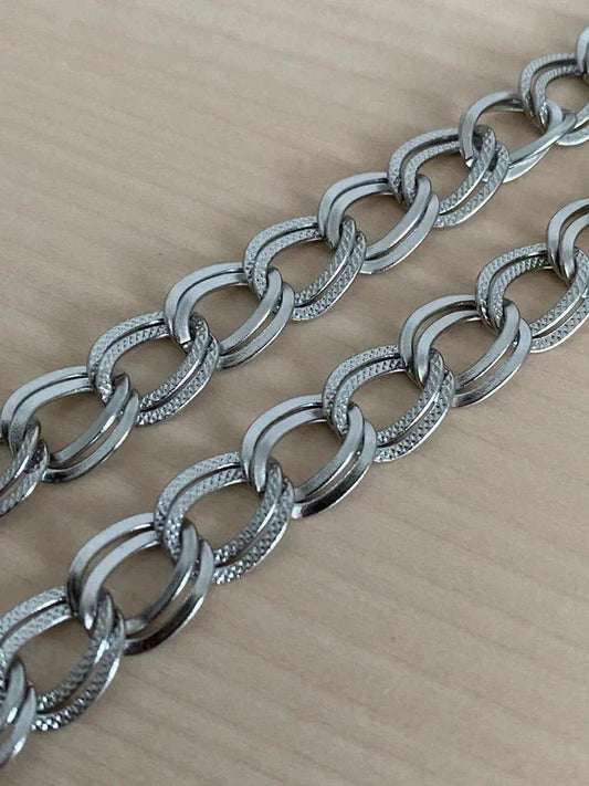 Collier homme en acier inoxydable, collier chaîne trombone, cadeau bijou homme