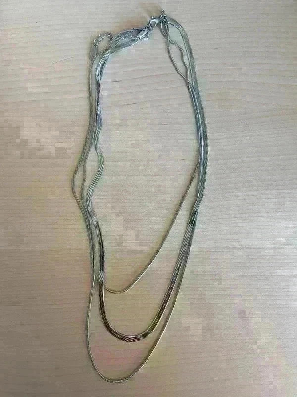 Collier à trois chaînes serpents, ensemble de colliers multi-chaînes argentées, cadeau pour elle