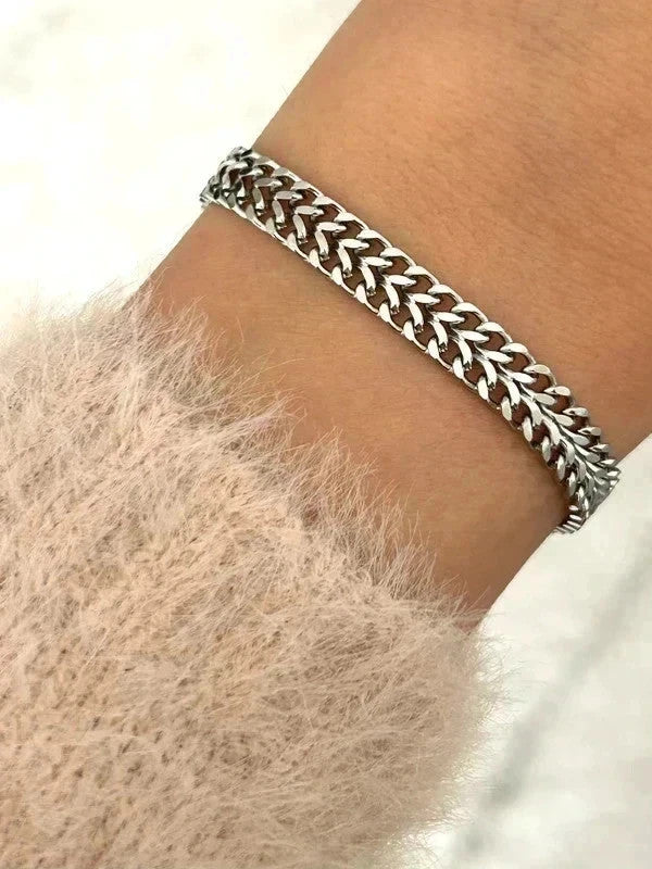 Bracelet en acier inoxydable, bracelet chaîne os de dragon, cadeau pour elle