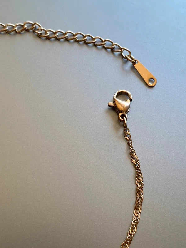 Bracelet de cheville en acier inoxydable, bracelet double chaîne or rose, Singapore, bijou d'été