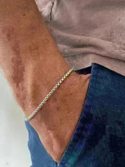 Bracelet homme en acier inoxydable, bracelet chaîne sétaire, bijou homme, cadeau pour lui