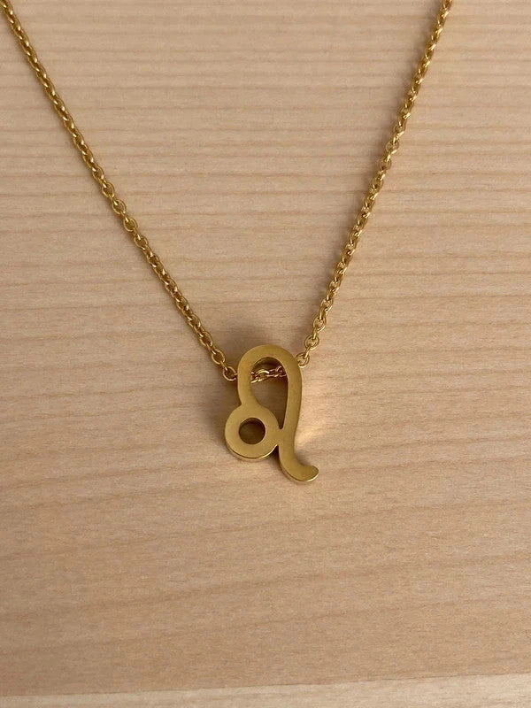 Collier pendentif zodiaque en acier inoxydable, collier chaîne dorée, signe Leo, idée cadeau