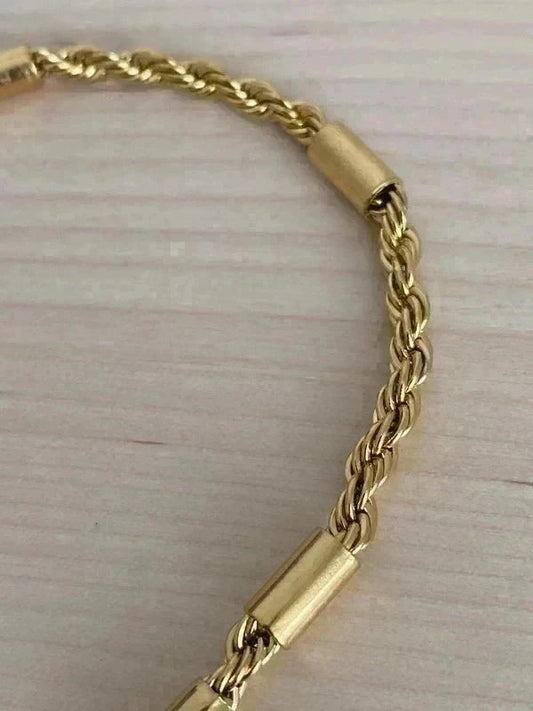 Bracelet homme en acier inoxydable, bracelet chaîne torsadée avec maillons, bijou homme