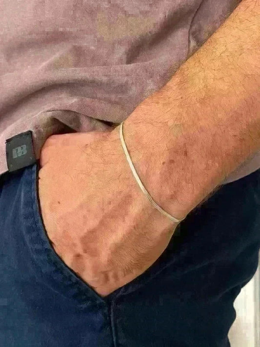 Bracelet homme en acier inoxydable, bracelet chaîne italienne, cadeau pour lui