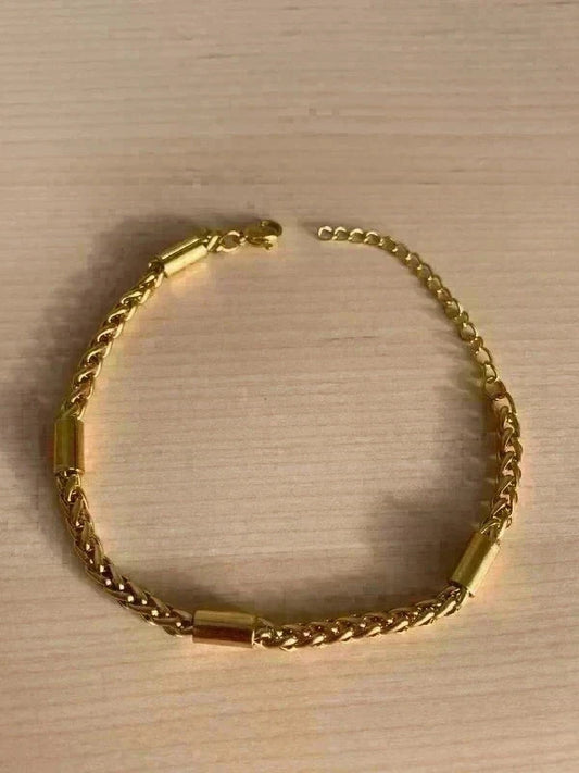 Bracelet en acier inoxydable, bracelet chaîne byzantine avec maillons, bijou homme, cadeau pour lui