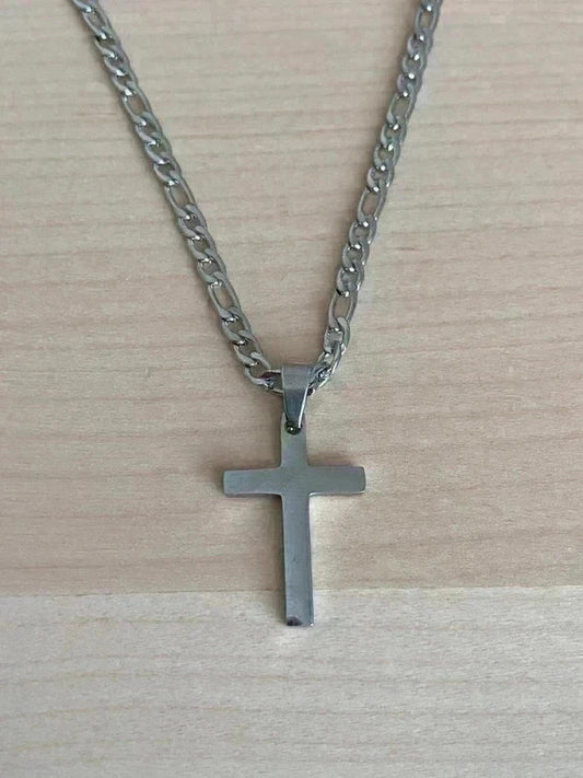 Collier pendante croix acier inoxydable, collier chaîne chrétienne, collier homme, cadeau religieux
