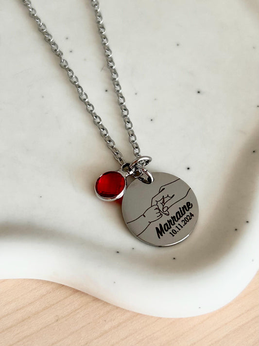 Collier marraine pierre de naissance,  bracelet marraine personnalisé, bracelet femme personnalisé, cadeau marraine, cadeau fête des mères