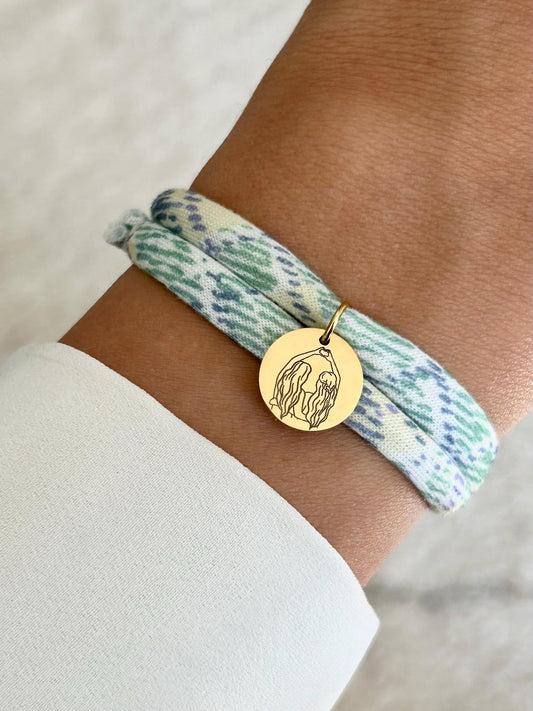 Bracelet sœur de cœur personnalisé en corde, bracelet sœur, bracelet amitié, bracelet médaille à graver, cadeau sœur, cadeau fête des mères