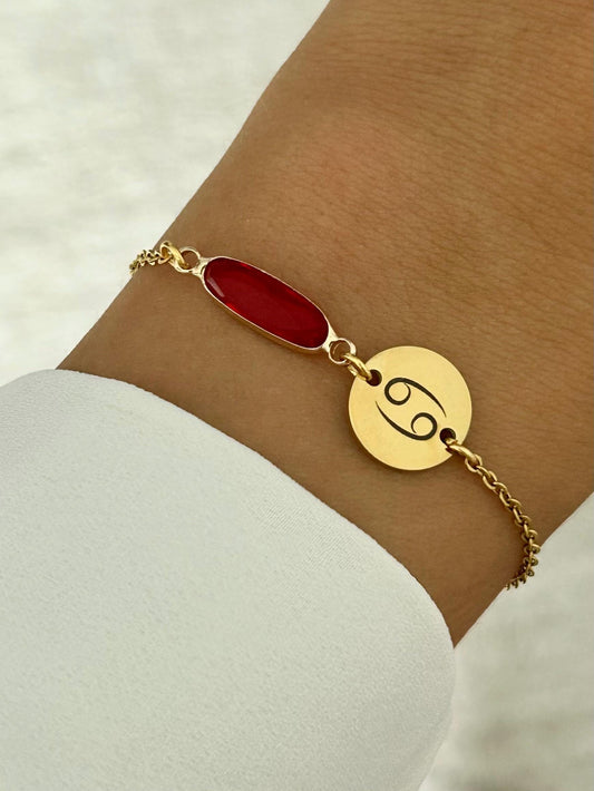 Bracelet zodiaque avec pierre de naissance, bracelet horoscope personnalisé, bracelet zodiaque personnalisé, bracelet pierre de naissance
