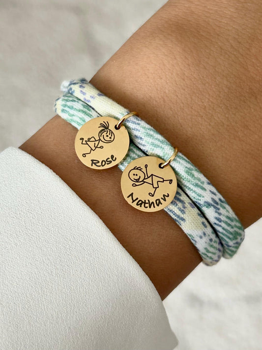 Bracelet enfant personnalisé en corde, bracelet prénom enfant, bijou personnalisé enfant, bracelet personnalisé maman, cadeau fête des mères