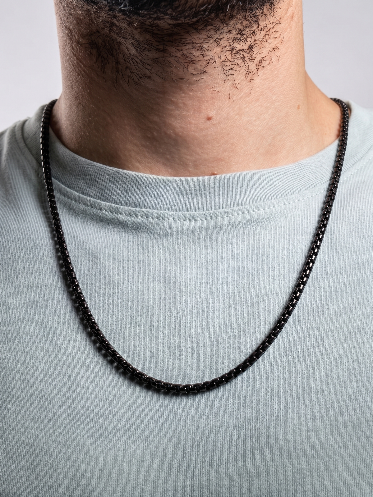 Collier homme en acier inoxydable, collier chaîne escalier, bijou homme, cadeau pour lui