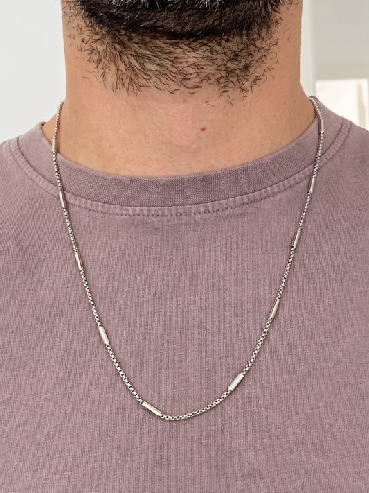 Collier homme en acier inoxydable, collier chaîne sétaire avec maillons, cadeau pour homme
