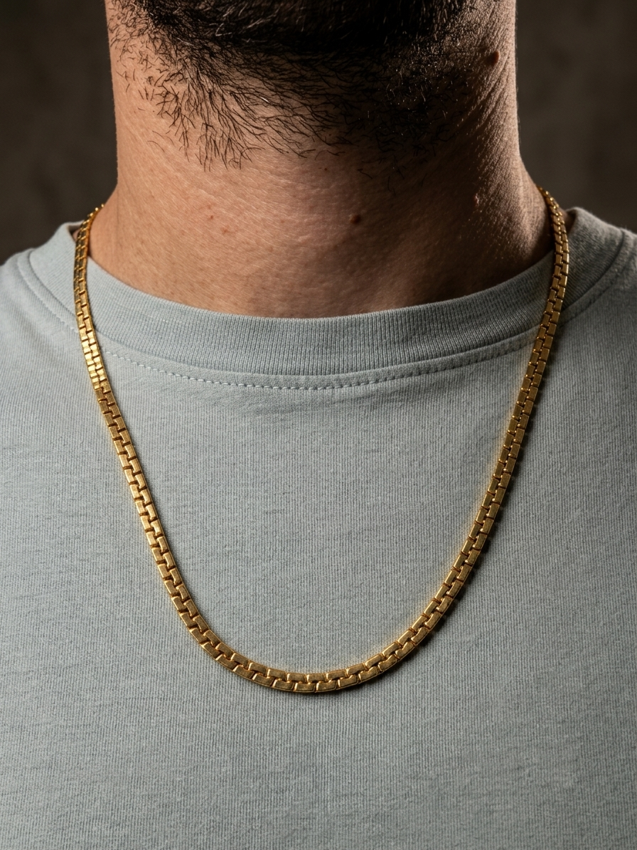 Collier homme en acier inoxydable, collier chaîne escalier, bijou homme, cadeau pour lui