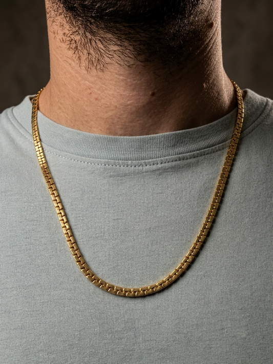 Collier homme en acier inoxydable, collier chaîne escalier, bijou homme, cadeau pour lui